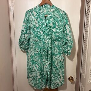 Green Paisley Women's Beach Coverup